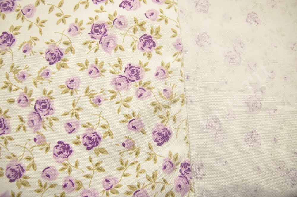 Портьерная ткань Rose с лиловыми цветами