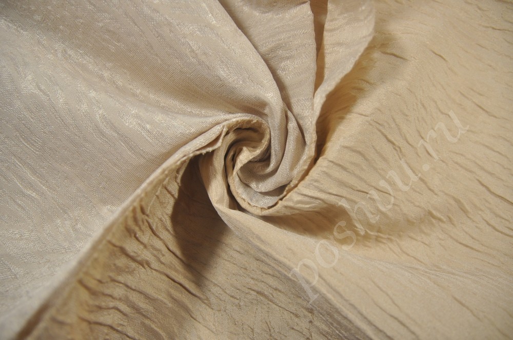 Портьерная ткань тафта бежевого цвета