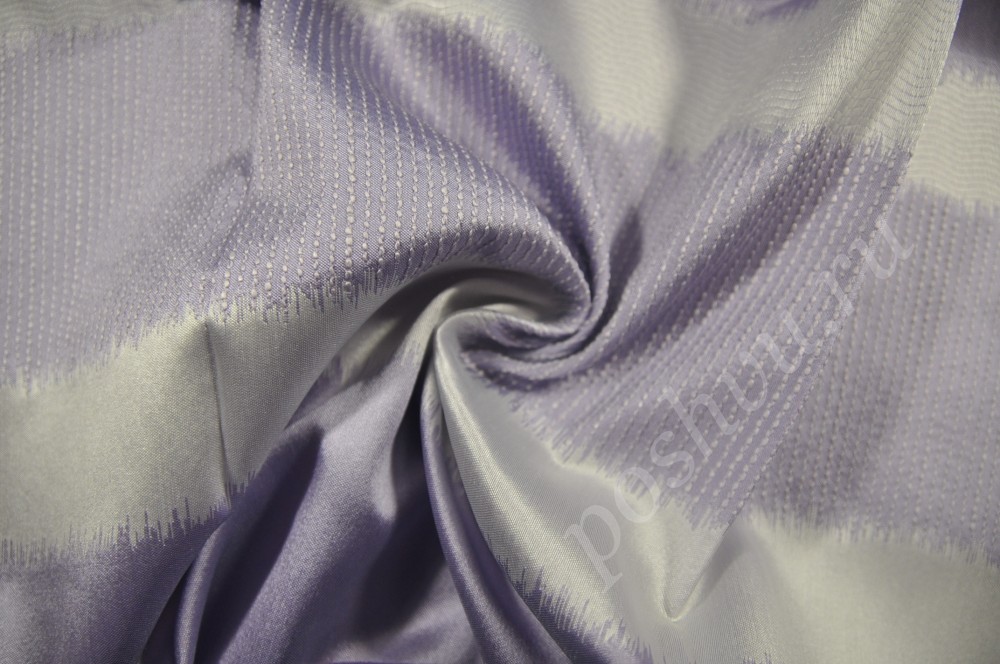 Портьерная ткань в полоску лилового цвета