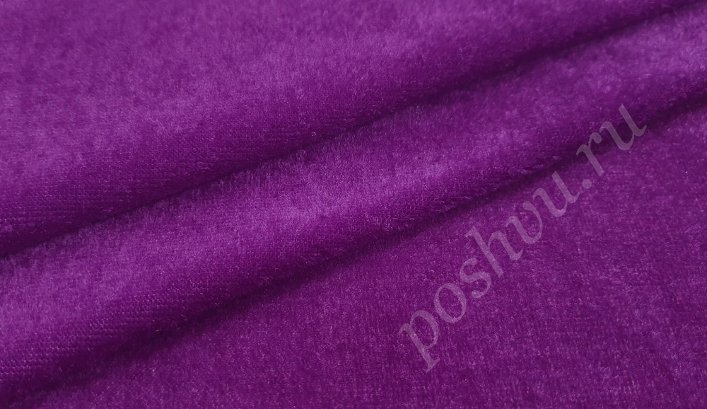 Бархат однотонный "Burda" декоративный, фиолетового цвета, 200 гр/м.п