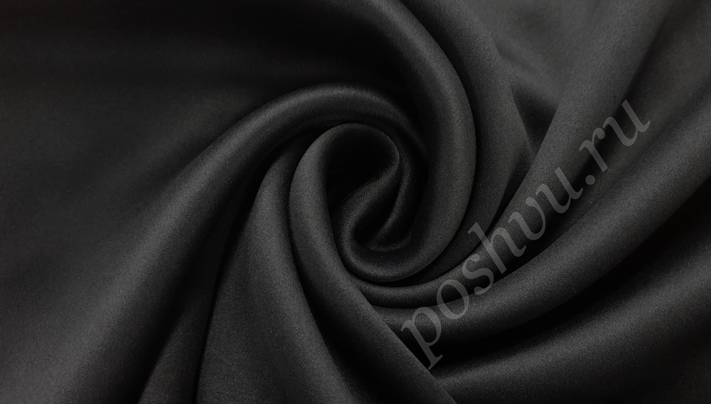 Портьера Блэкаут черного цвета с чёрной нитью, 310 см