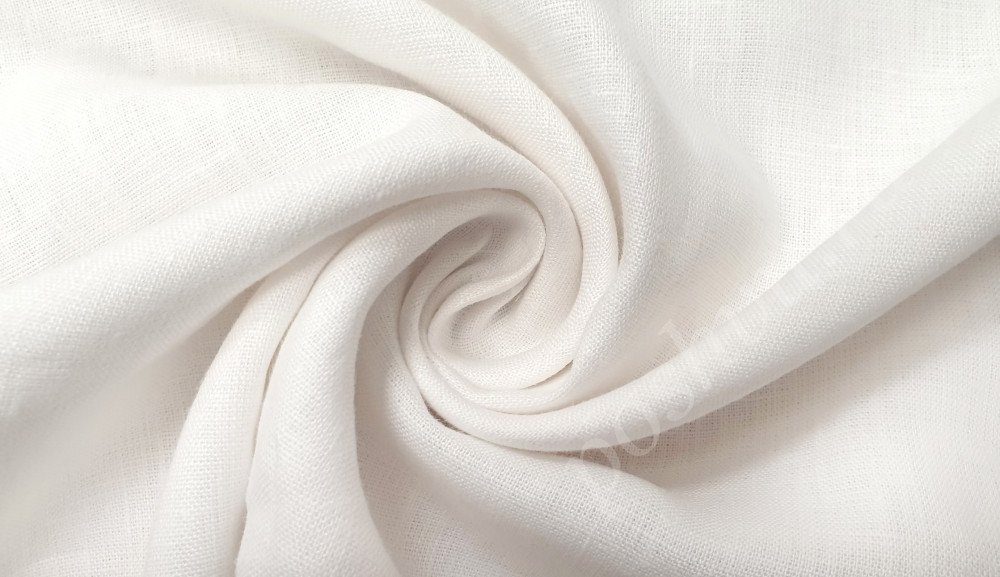 Льняная костюмная ткань "Kari" белого цвета