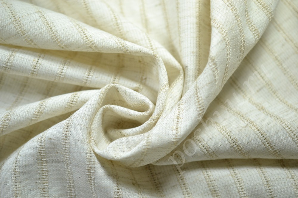 Ткань костюмная белого оттенка в рельефную полоску Джеймс Бонд