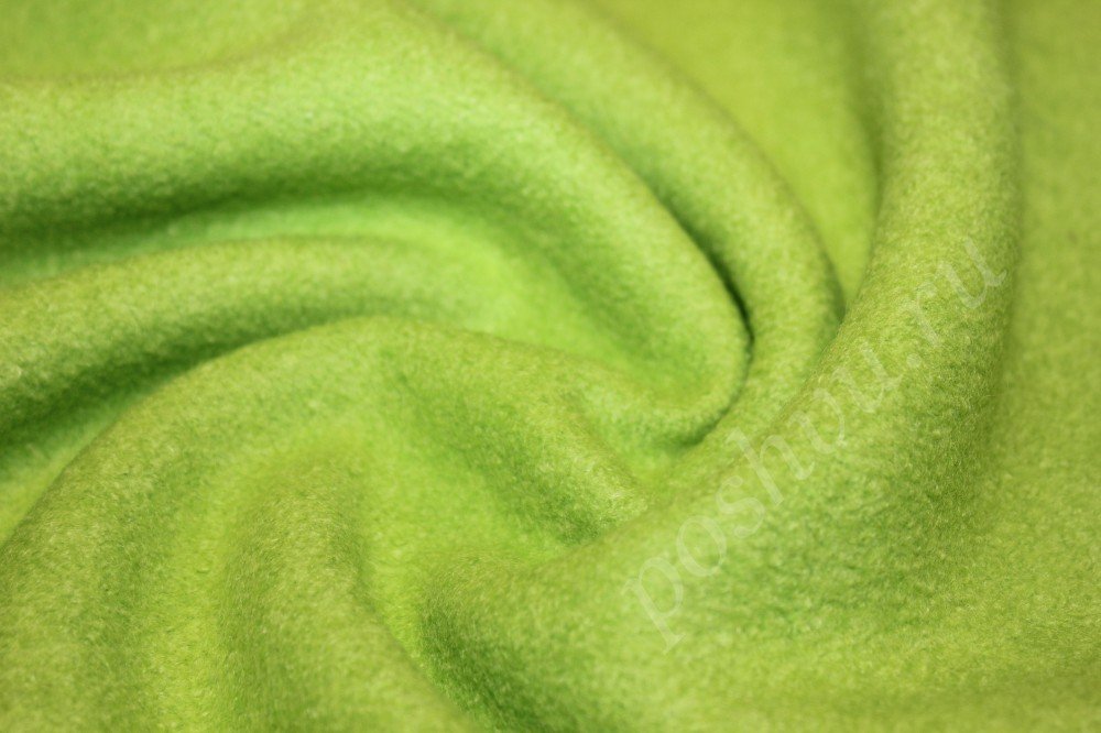 Мягкая пальтовая ткань салатового цвета