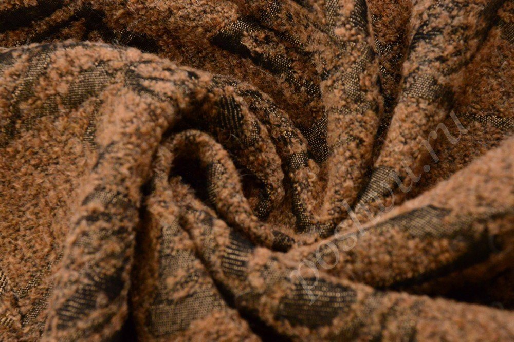 Мягкая пальтовая ткань в коричневых тонах