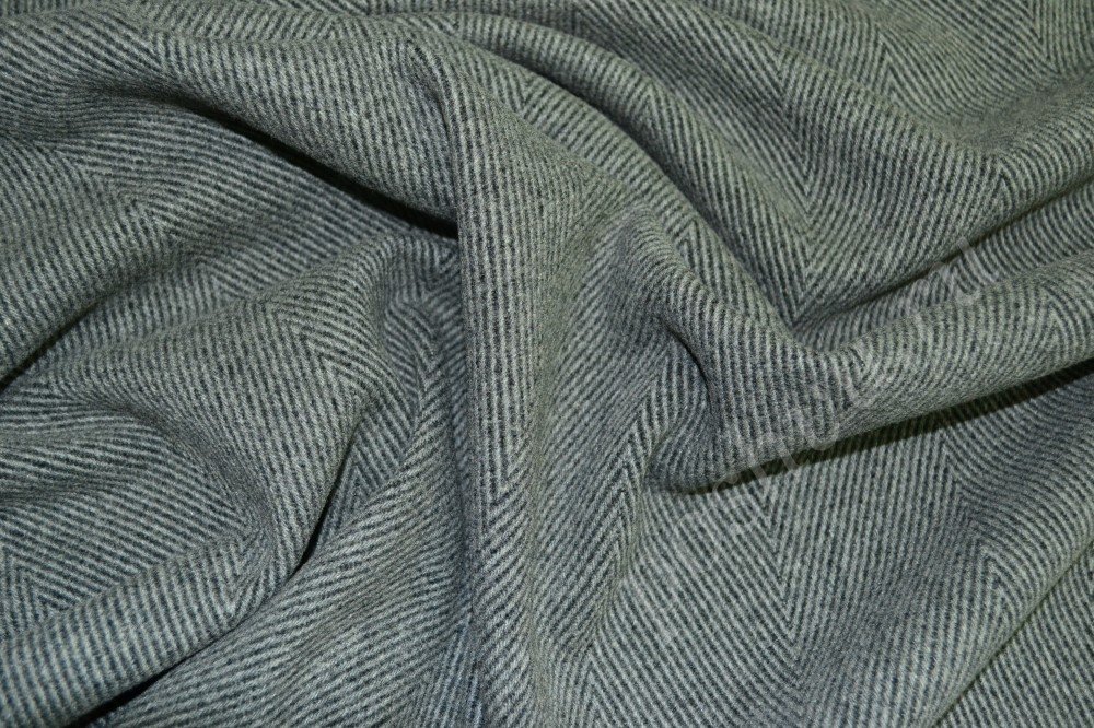 Пальтовая ткань в классический узор черно-серого цвета