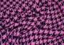 Ткань пальтовая черно-розового оттенка в оригинальный узор