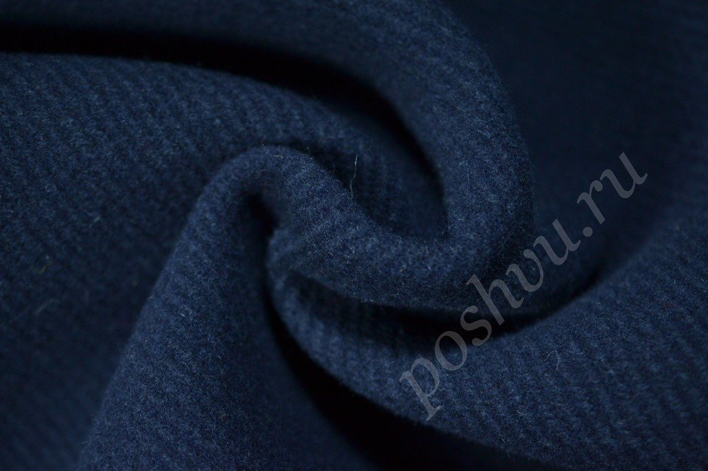 Ткань пальтовая Max Mara полуночно-синего оттенка