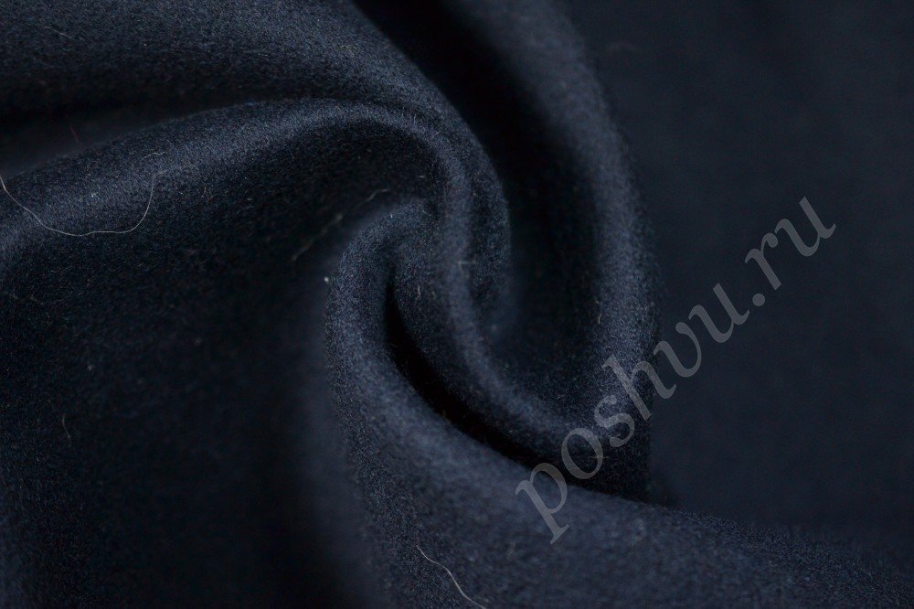Ткань пальтовая Max Mara шикарного темно-синего оттенка