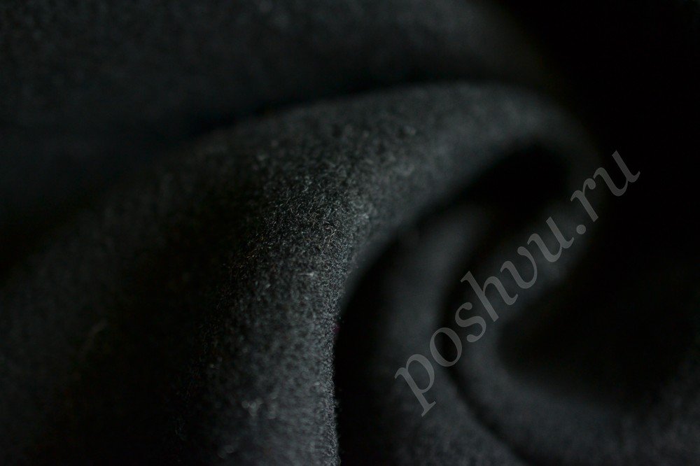 Ткань пальтовая насыщенного черного цвета