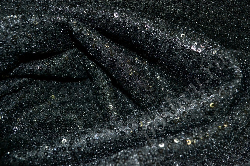 Ткань пальтовая темно-синего оттенка с белыми и черными вкраплениями