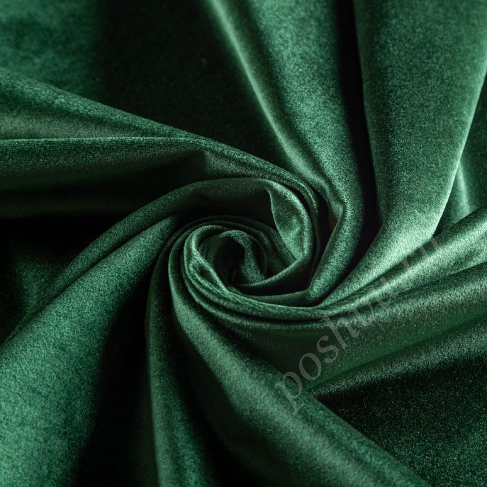 Портьерная ткань бархат однотонный, цвет зеленый