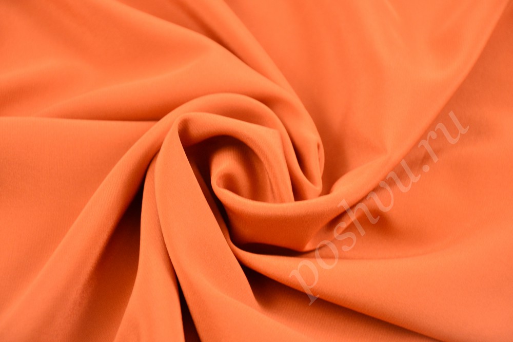 Ткань элегантный шелк насыщенного оранжевого цвета