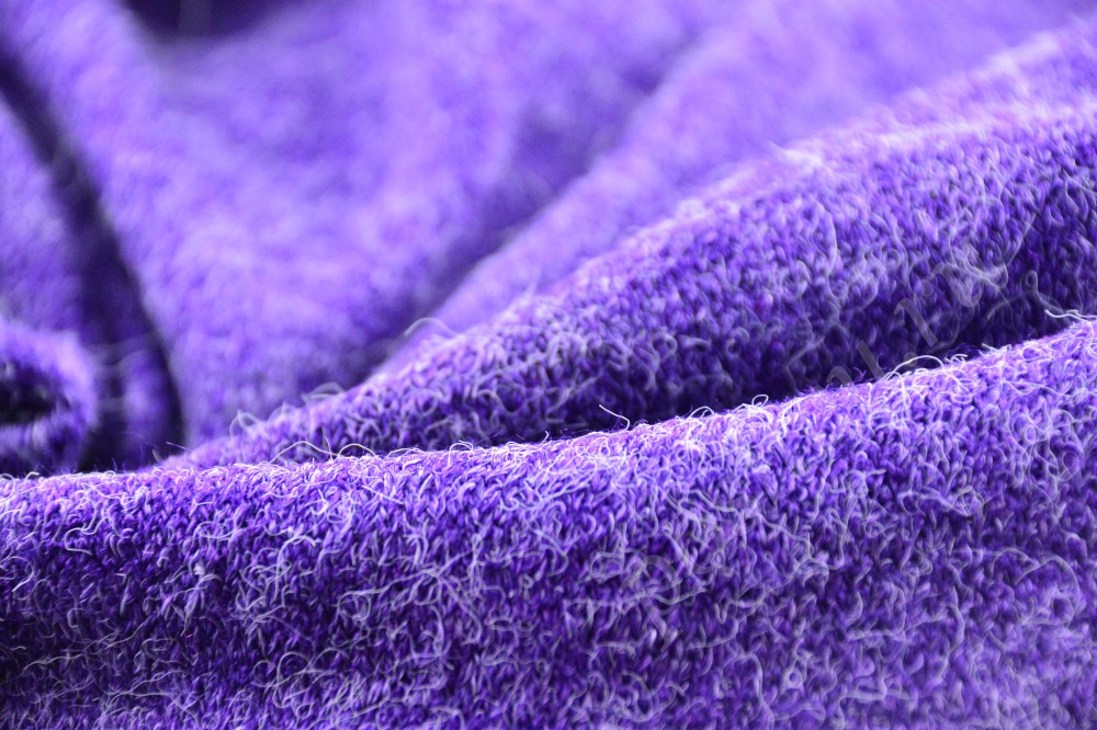 Ткань интересный трикотаж фиолетового цвета с белым ворсом