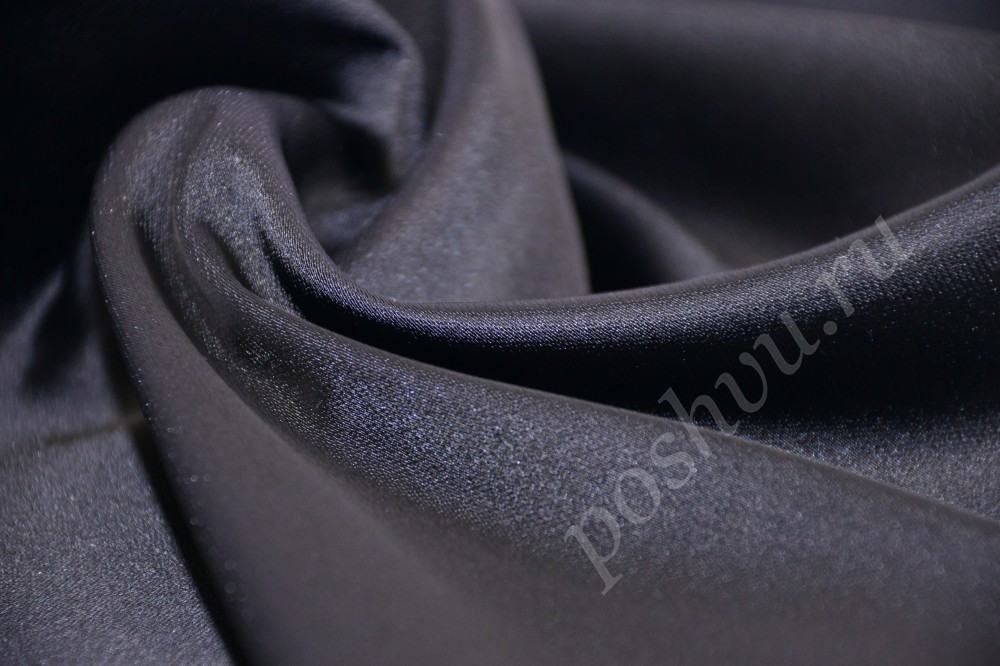 Ткань изумительный атлас черно-серебристого цвета