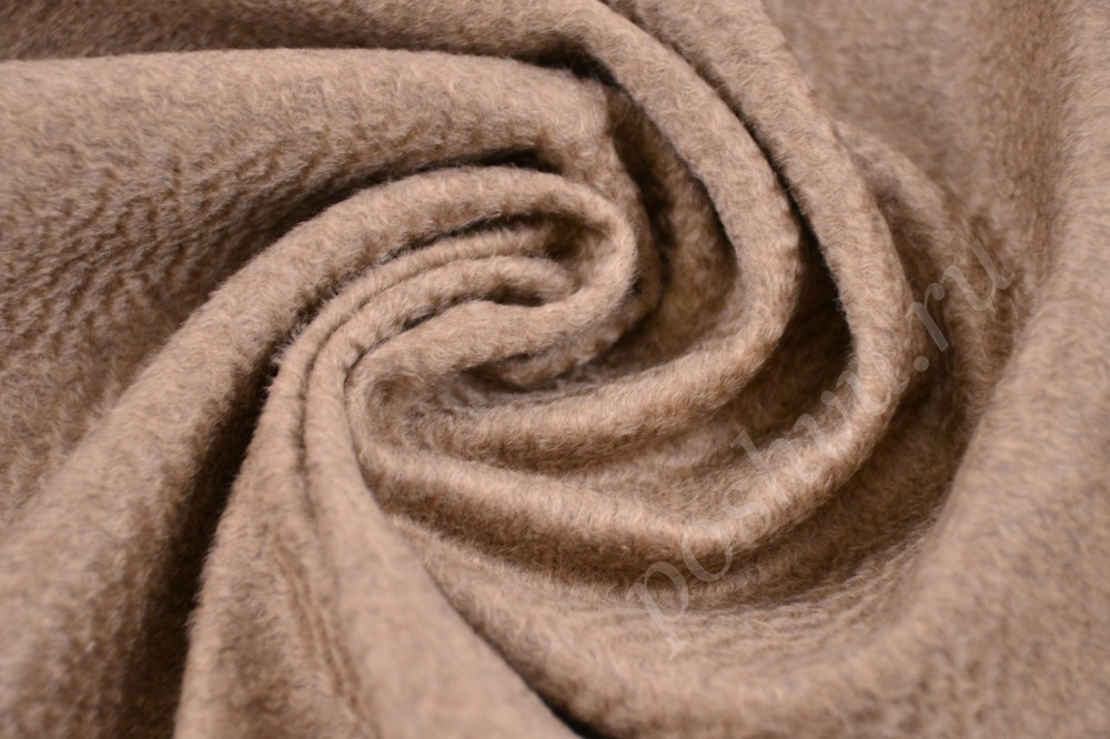 Изящная пальтовая ткань песочно-бежевого оттенка