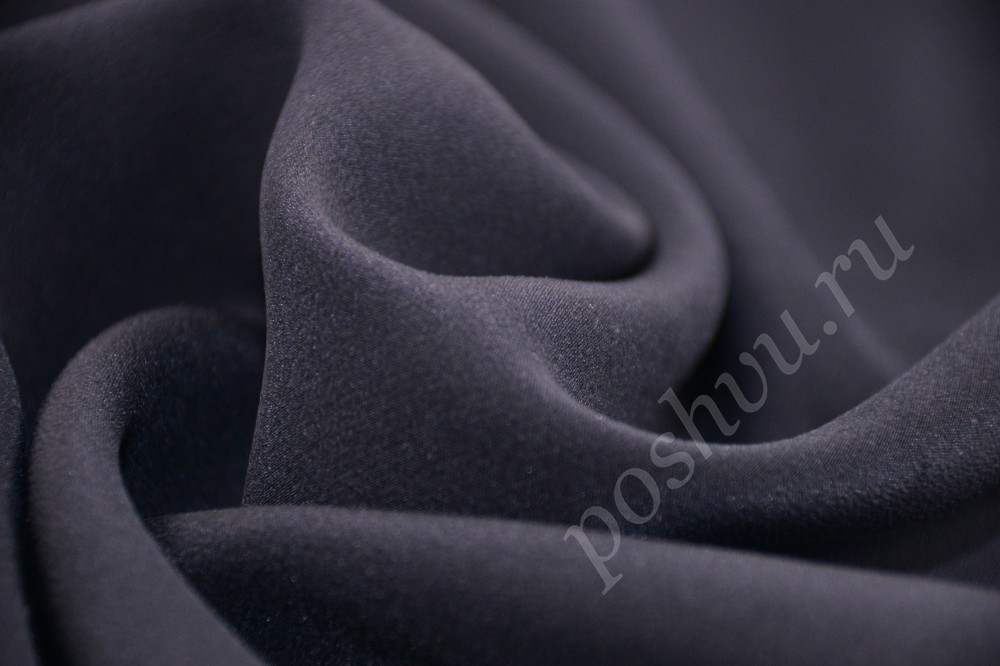 Ткань изящный креповый шелк угольно-черного цвета
