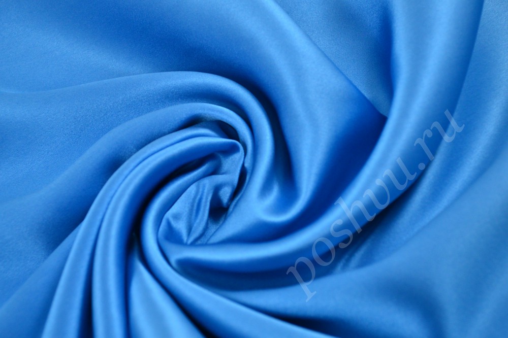 Изысканная шелковая ткань бархатистого небесно-голубого оттенка