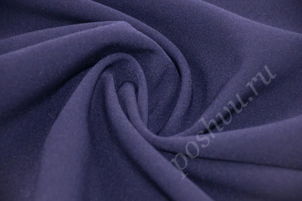 Ткань изысканный креп насыщенного фиолетового цвета с незначительными светлыми вкраплениями