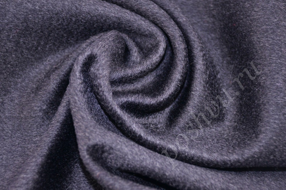 Мягкая пальтовая ткань из кашемира графитово-угольного оттенка