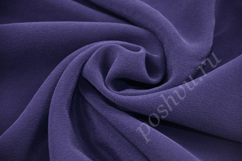 Ткань натуральный креповый шелк ночного синего оттенка