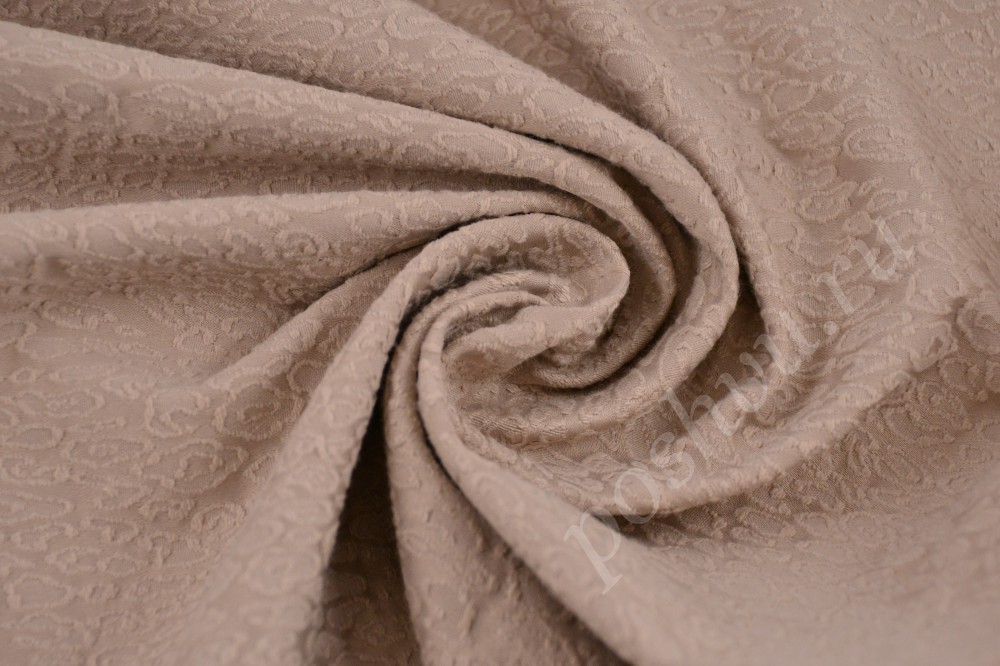 Ткань нежный жаккард Max Mara приятного кремово-бежевого оттенка