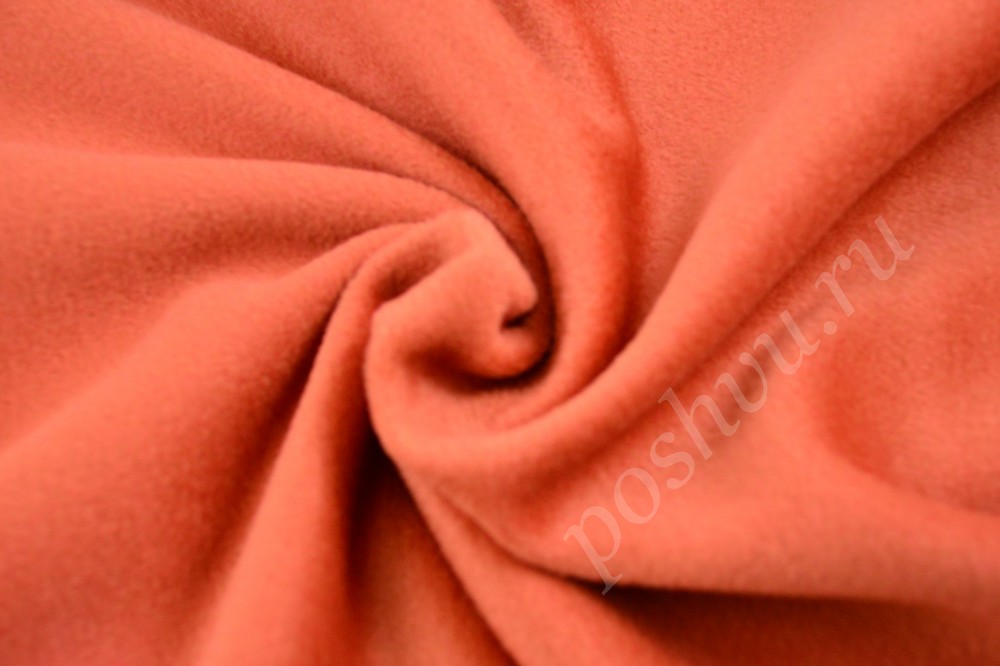 Пальтовая ткань из Италии прекрасного оранжево-коричневого цвета