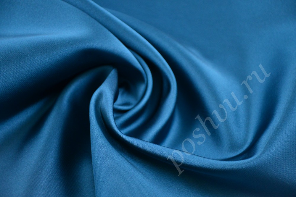 Прекрасная атласная ткань королевского синего цвета