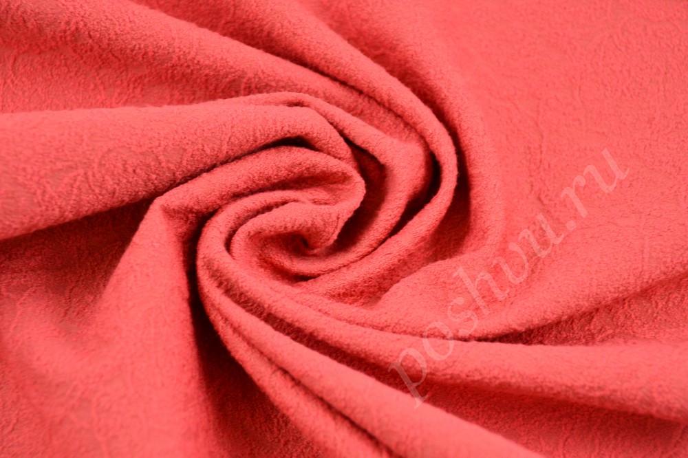 Ткань прекрасный жаккард Max Mara кирпичного цвета с цветочным узором