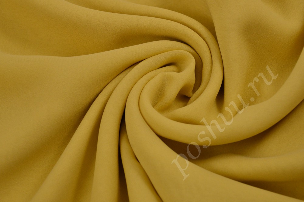 Прелестная шелковая ткань желто-горчичного оттенка