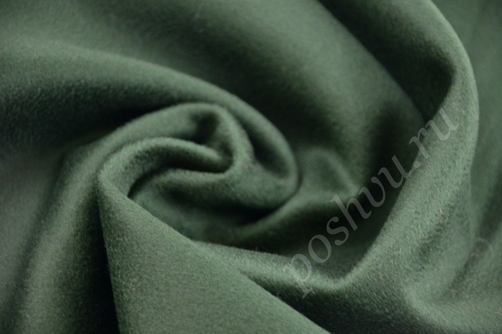 Стильная пальтовая ткань темно-зеленого елового оттенка