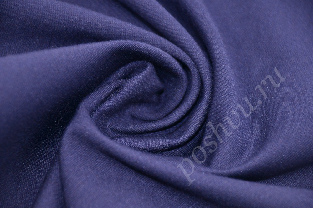 Стильная ткань джерси темно-синего цвета