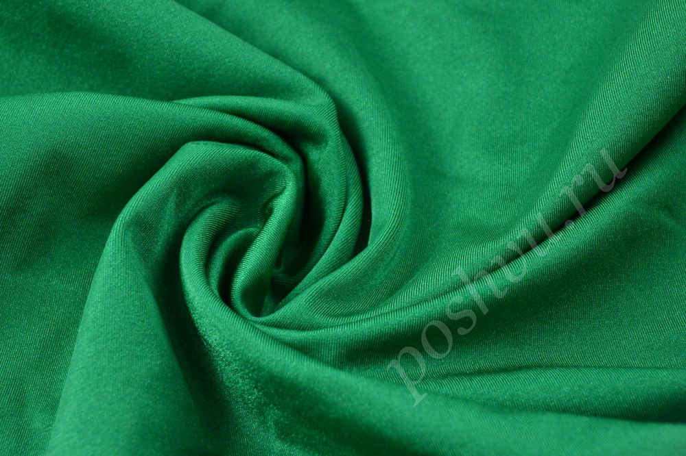 Ткань стильный бифлекс сочного зелёного цвета