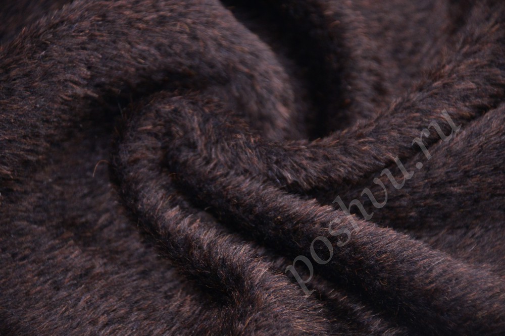 Уютная и стильная пальтовая ткань альпака черно-коричневого цвета