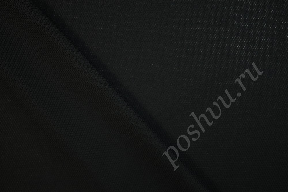 Ткань трикотаж Marina Rinaldi черного цвета в мелкий текстурный узор