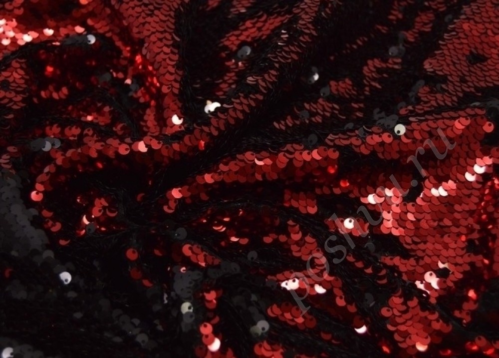 Сетка с черными и красными пайетками
