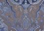 Ткань для мебели жаккард синего оттенка с флористическим орнаментом