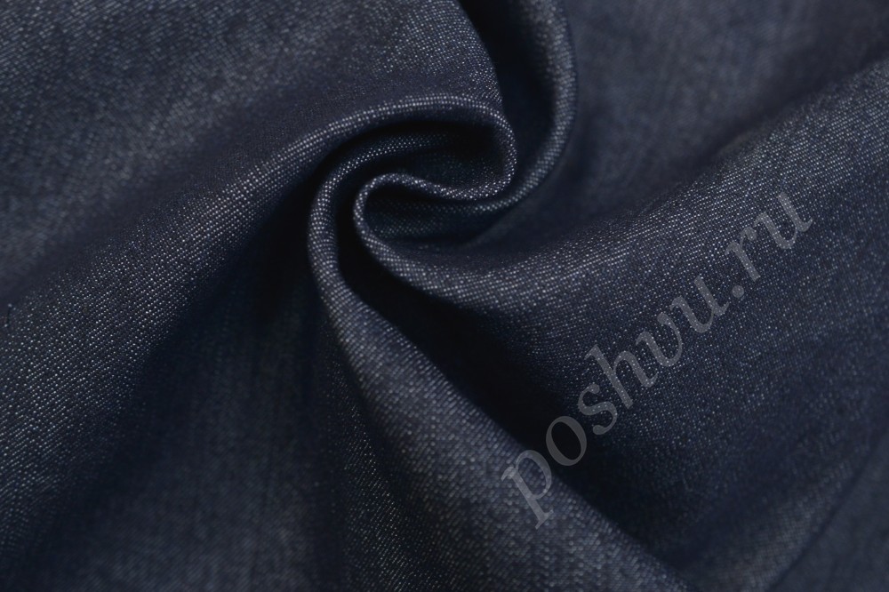 Ткань джинсовая тёмно-синего цвета