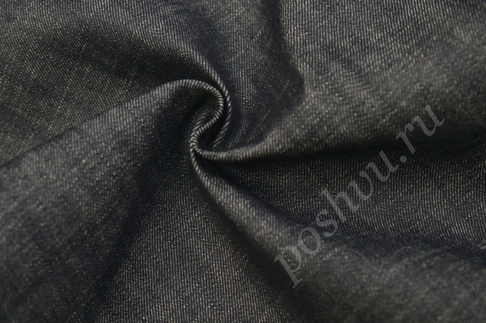 Ткань джинсовая темно-синего цвета