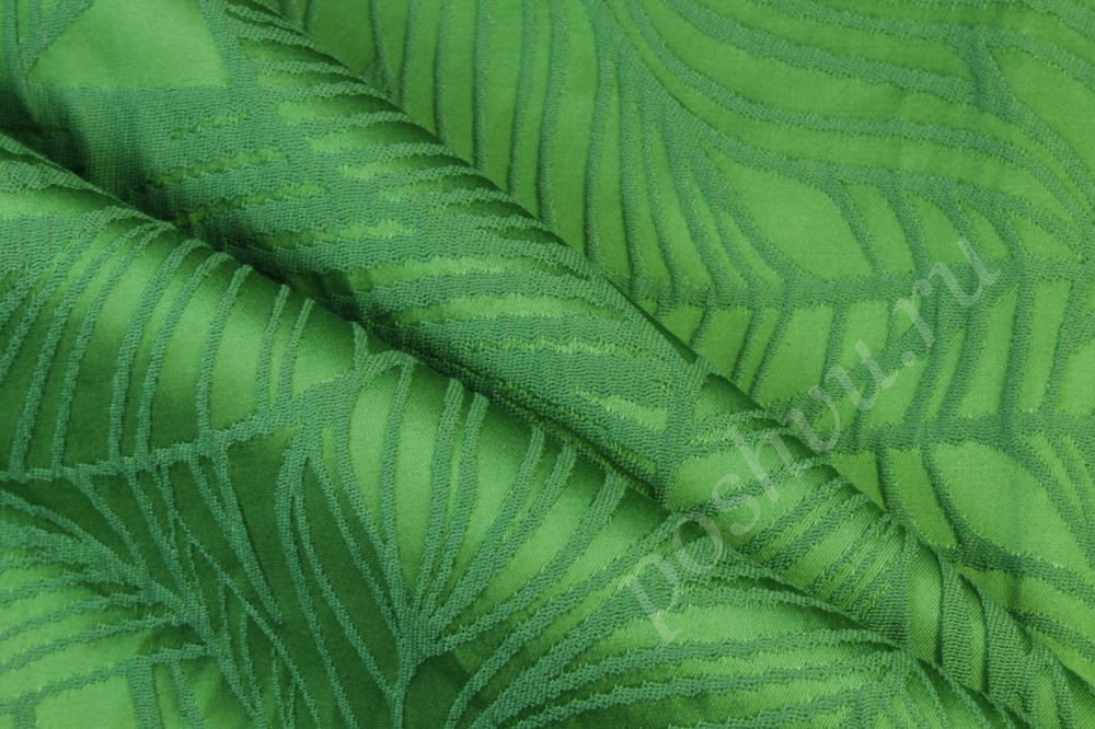 Ткань жаккард Marella ярко-зеленого оттенка с узором