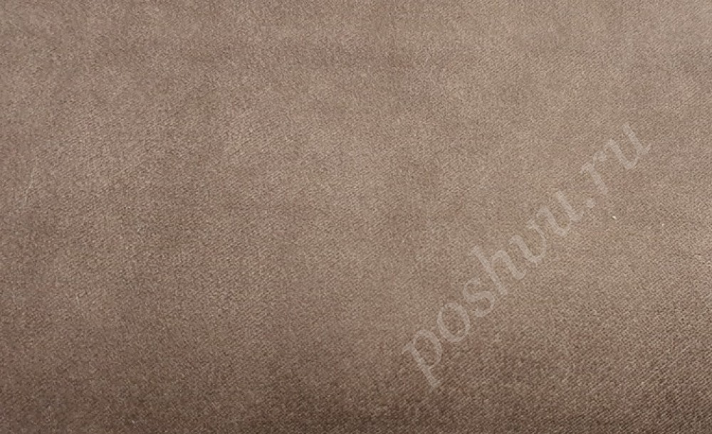 Портьерная однотонная ткань Vilena Темно-коричневого цвета