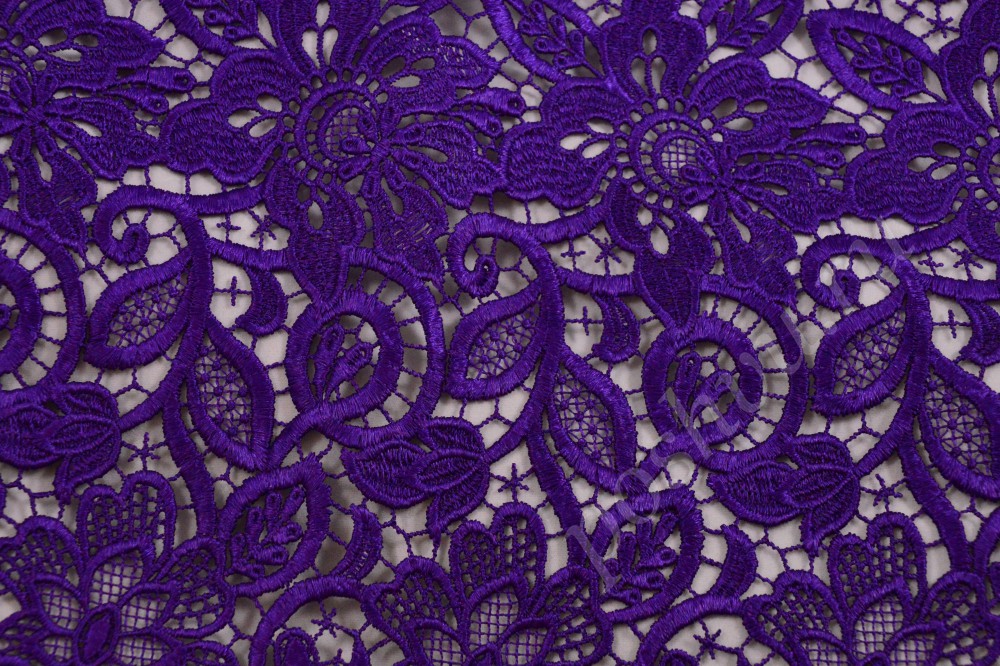 Ткань полупрозрачный гипюр оттенка лилового заката