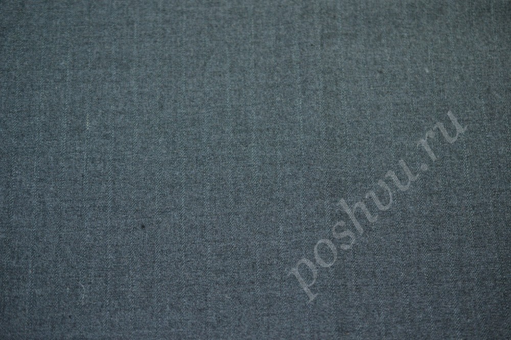 Костюмная шерстяная ткань серого цвета в текстурную полоску