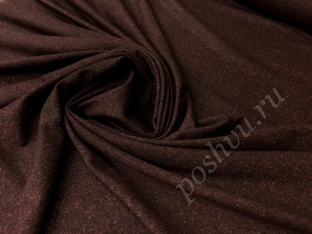 Твидовая костюмная ткань, цвет - коричневый