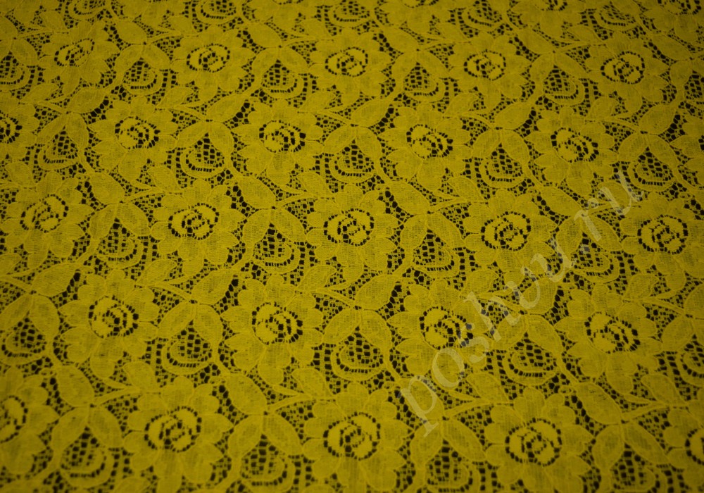 Ткань гипюр Желтого цвета