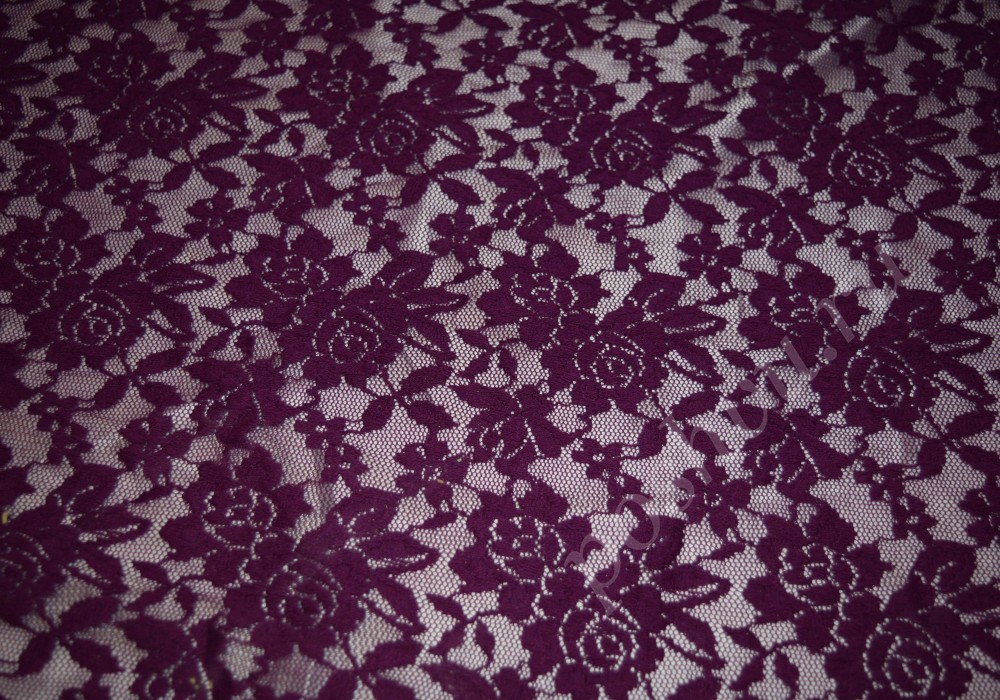 Ткань стрейч-гипюр Классическая фиолетовая