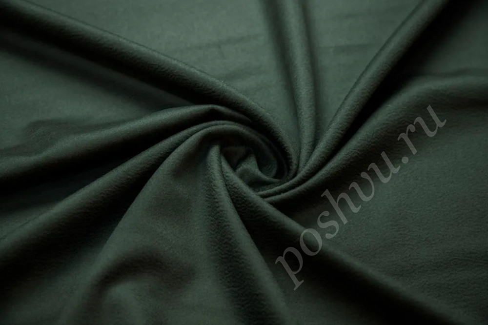 Пальтовая дублированная ткань цвета хаки с ворсом волной