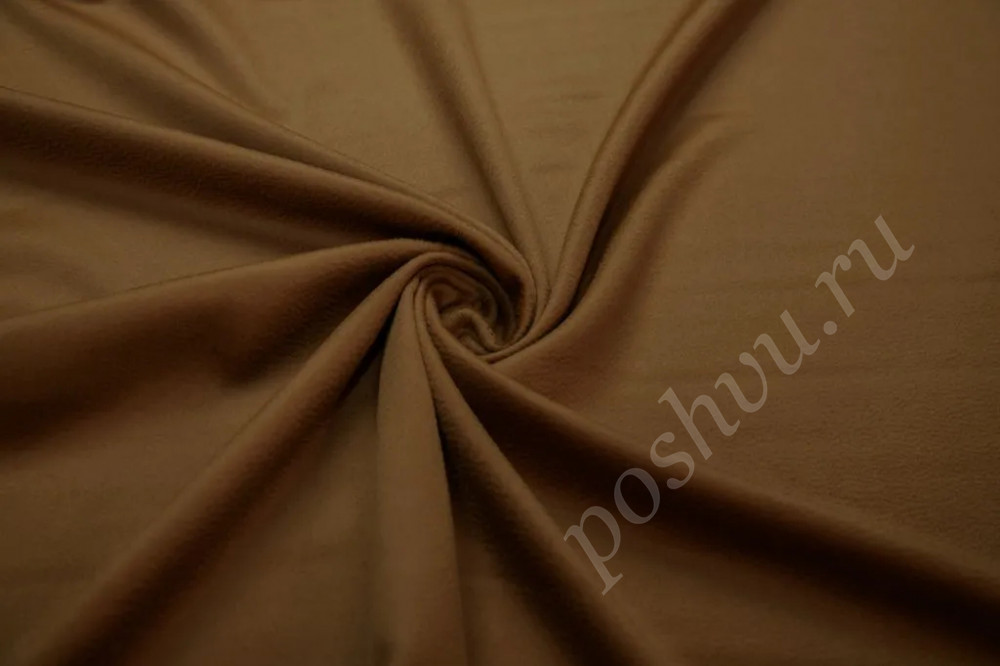 Пальтовая ткань цвета карамели с коротким ворсом