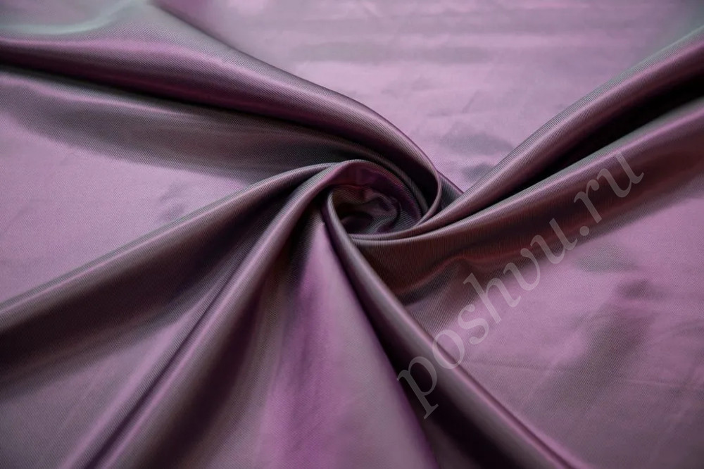 Подкладочная ткань в диагональную полоску розово-голубого цвета, хамелеон