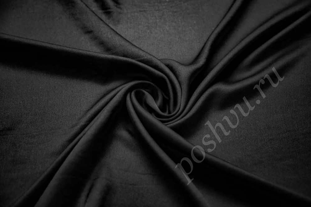 Шелк блузочно-плательный матовый черного цвета
